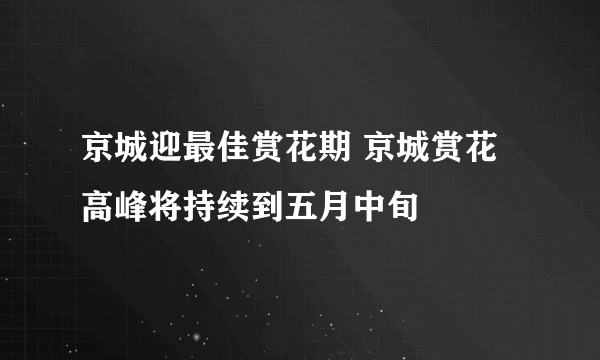 京城迎最佳赏花期 京城赏花高峰将持续到五月中旬