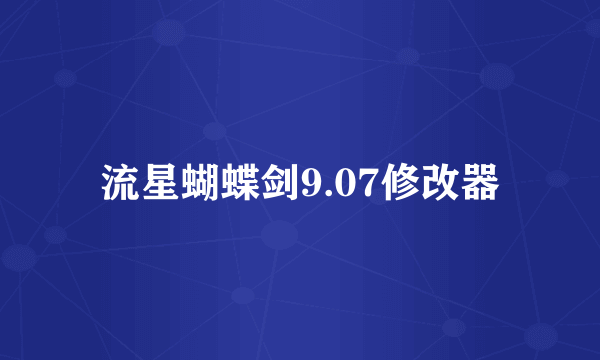 流星蝴蝶剑9.07修改器