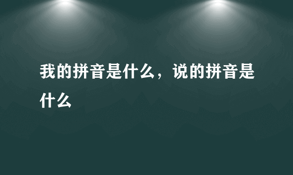 我的拼音是什么，说的拼音是什么