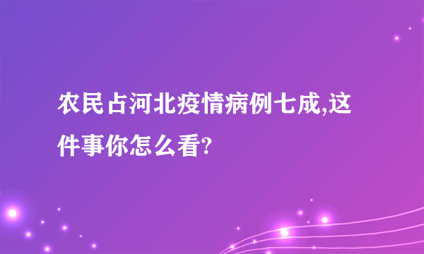 农民占河北疫情病例七成,这件事你怎么看?