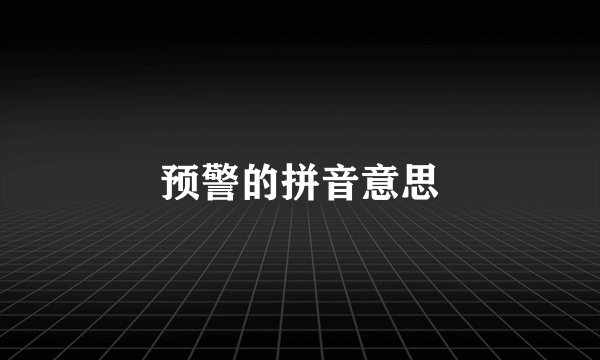 预警的拼音意思