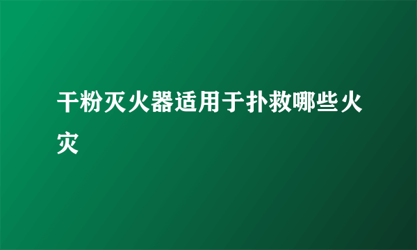 干粉灭火器适用于扑救哪些火灾