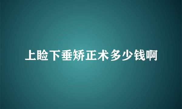 上睑下垂矫正术多少钱啊