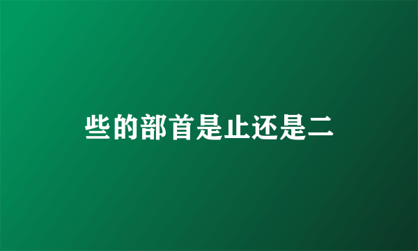 些的部首是止还是二