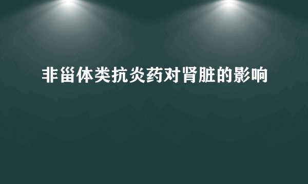 非甾体类抗炎药对肾脏的影响