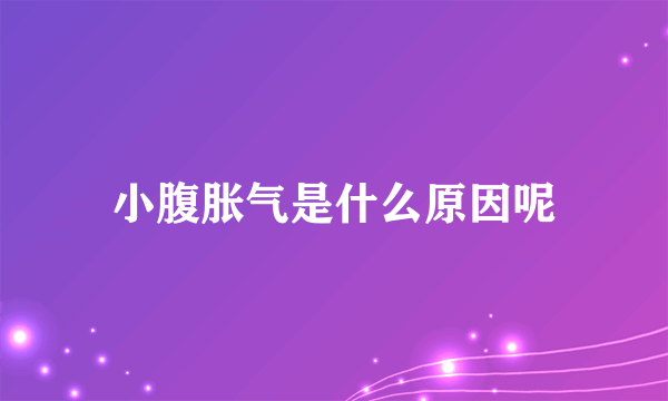 小腹胀气是什么原因呢