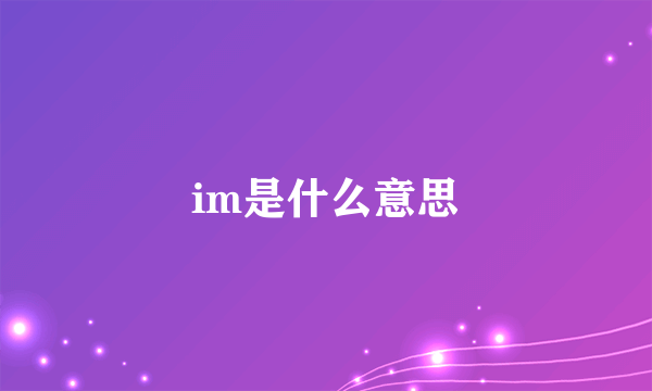 im是什么意思