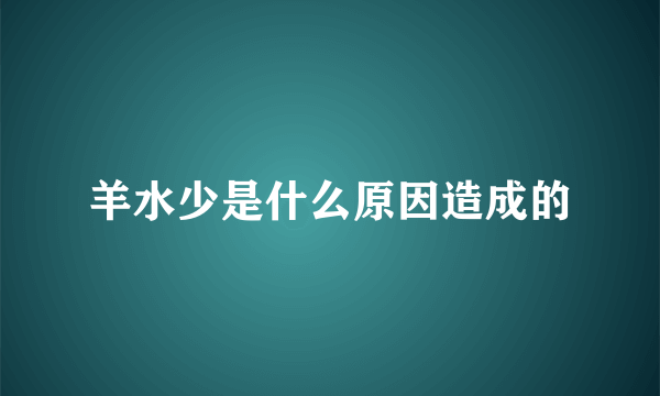 羊水少是什么原因造成的