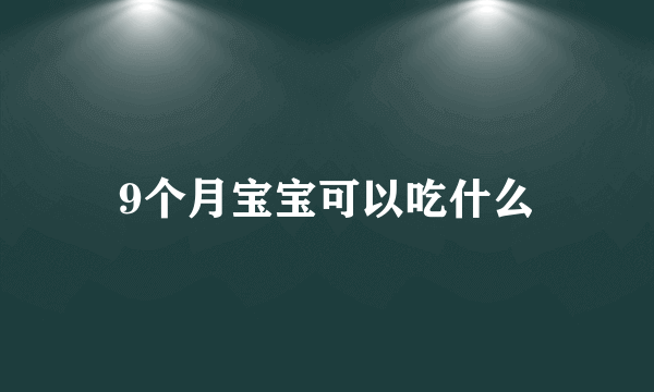 9个月宝宝可以吃什么