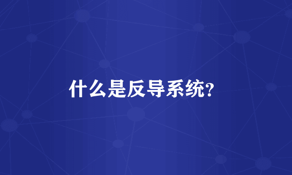 什么是反导系统？