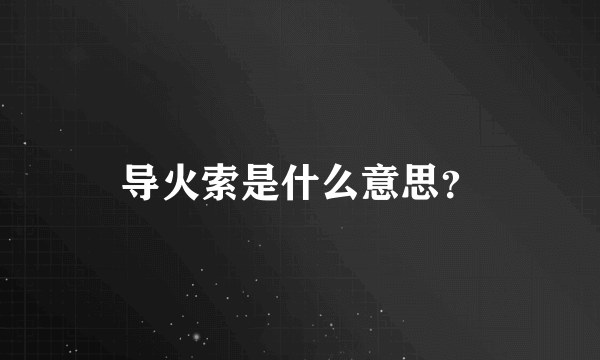 导火索是什么意思？