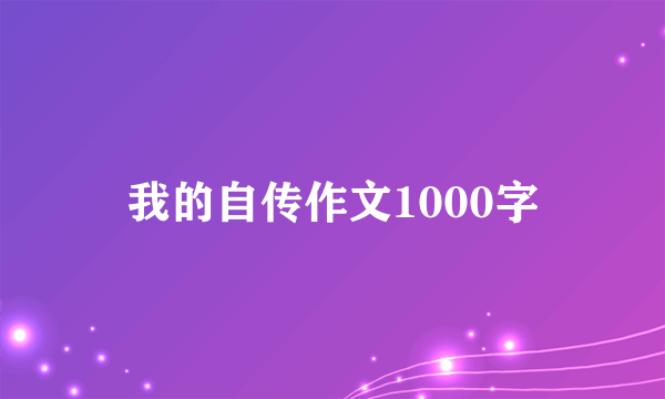 我的自传作文1000字