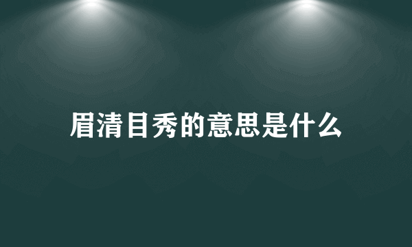 眉清目秀的意思是什么