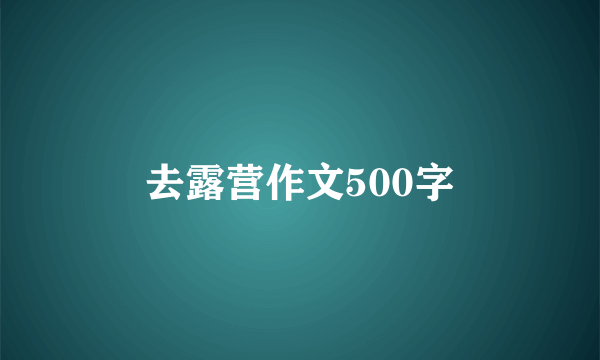 去露营作文500字