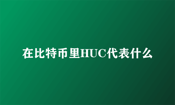 在比特币里HUC代表什么