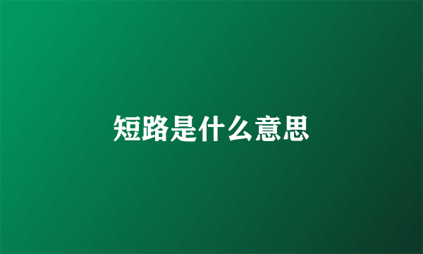 短路是什么意思