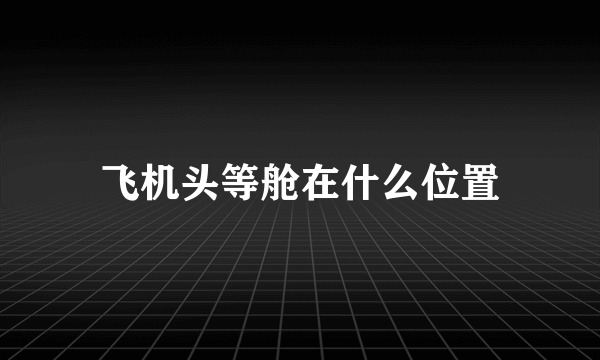 飞机头等舱在什么位置