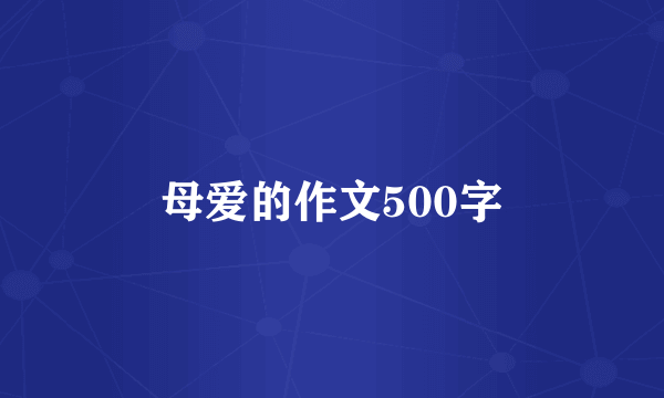 母爱的作文500字