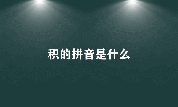 积的拼音是什么