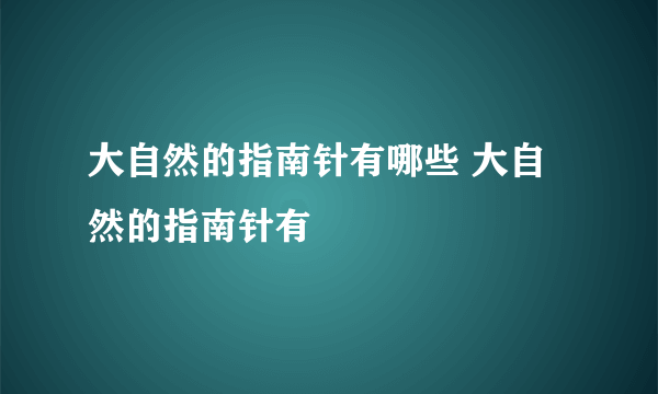 大自然的指南针有哪些 大自然的指南针有