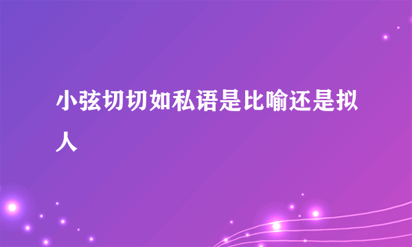 小弦切切如私语是比喻还是拟人