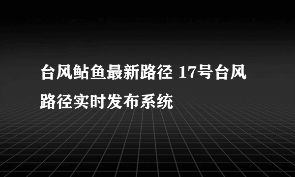 台风鲇鱼最新路径 17号台风路径实时发布系统