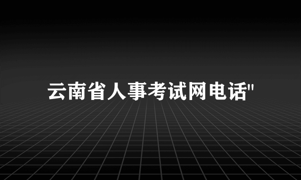 云南省人事考试网电话