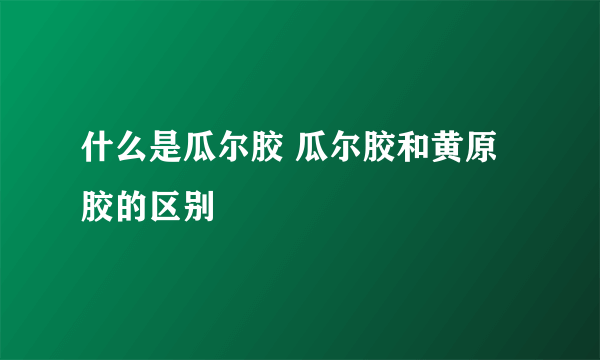 什么是瓜尔胶 瓜尔胶和黄原胶的区别