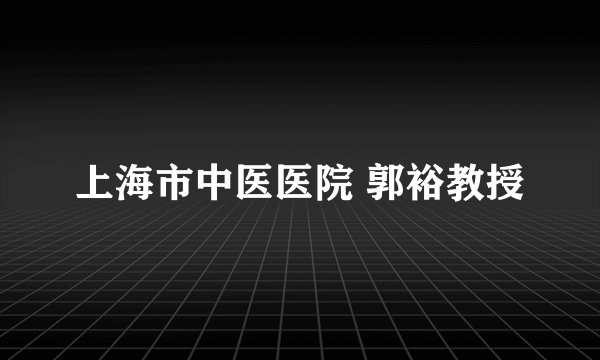 上海市中医医院 郭裕教授