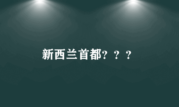 新西兰首都？？？