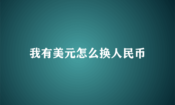 我有美元怎么换人民币