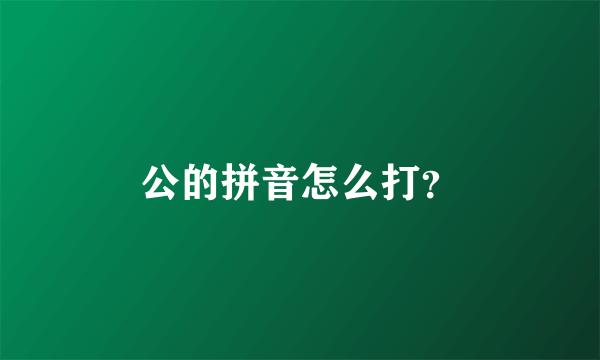 公的拼音怎么打？