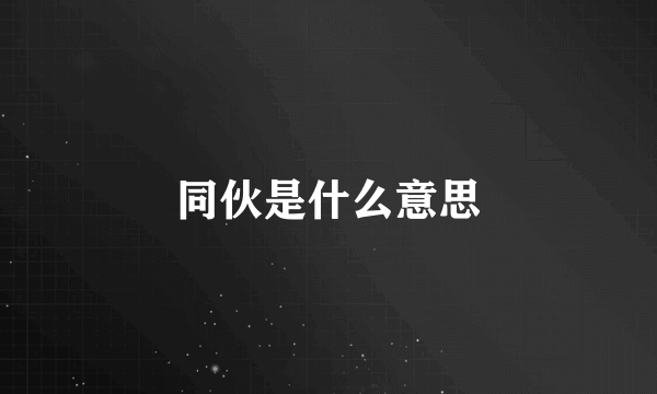 同伙是什么意思