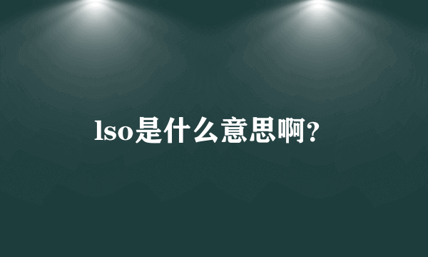 lso是什么意思啊？