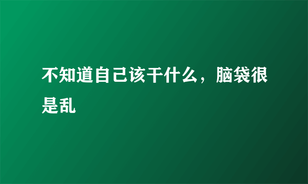 不知道自己该干什么，脑袋很是乱