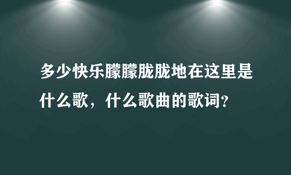 多少快乐朦朦胧胧地在这里是什么歌，什么歌曲的歌词？