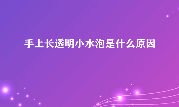 手上长透明小水泡是什么原因