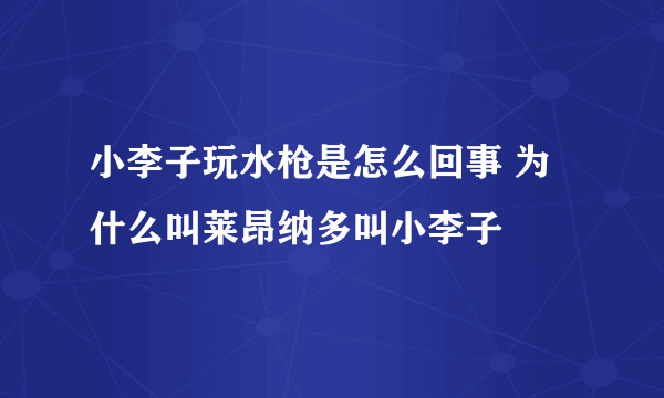 小李子玩水枪是怎么回事 为什么叫莱昂纳多叫小李子