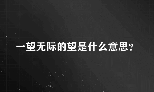 一望无际的望是什么意思？