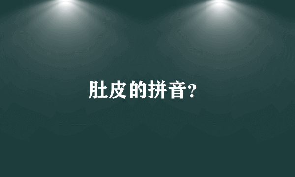 肚皮的拼音？