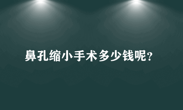 鼻孔缩小手术多少钱呢？