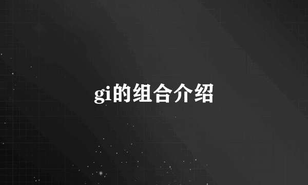 gi的组合介绍