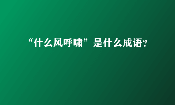 “什么风呼啸”是什么成语？