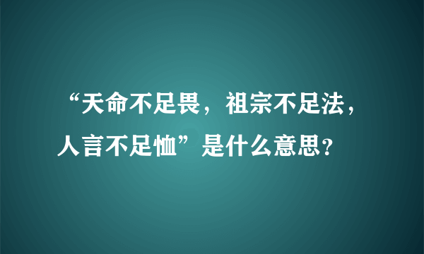 “天命不足畏，祖宗不足法，人言不足恤”是什么意思？