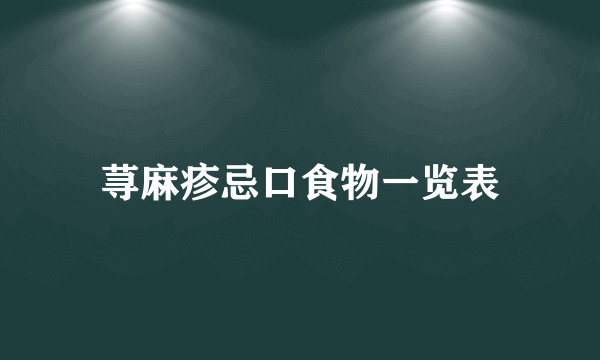 荨麻疹忌口食物一览表