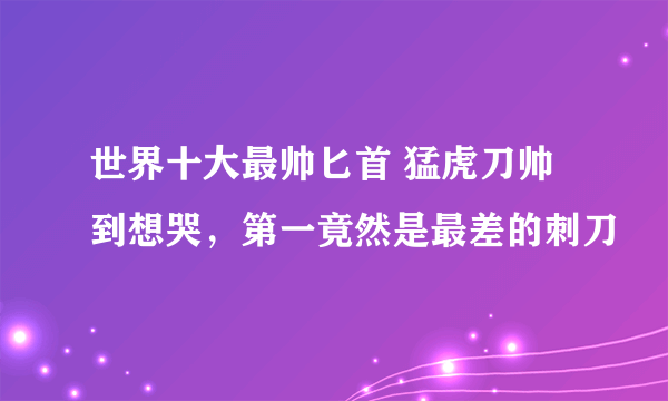 世界十大最帅匕首 猛虎刀帅到想哭，第一竟然是最差的刺刀