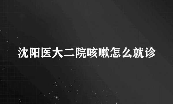 沈阳医大二院咳嗽怎么就诊