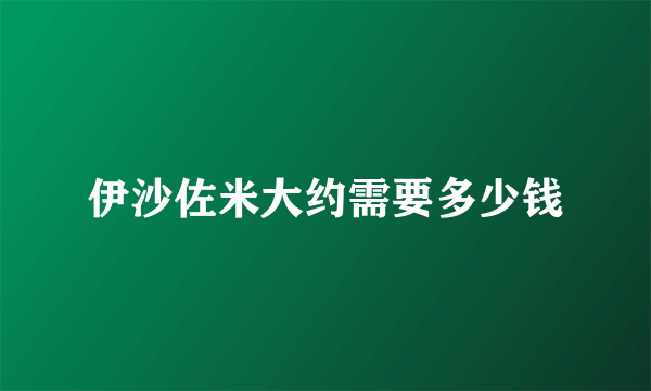 伊沙佐米大约需要多少钱