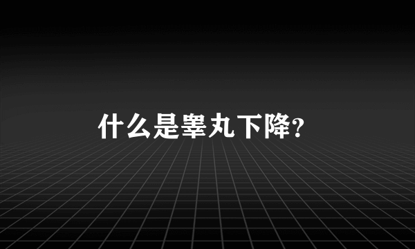 什么是睾丸下降？