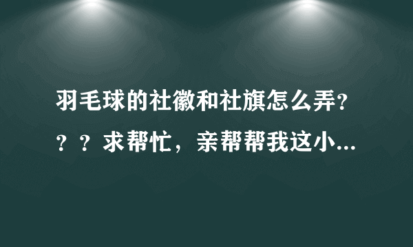 羽毛球的社徽和社旗怎么弄？？？求帮忙，亲帮帮我这小毛孩吧、、、